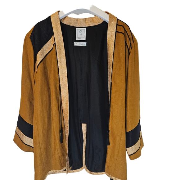 Randi Hilleso Art to wear silk linen lounge jacket. Size M - Picture 2 of 16